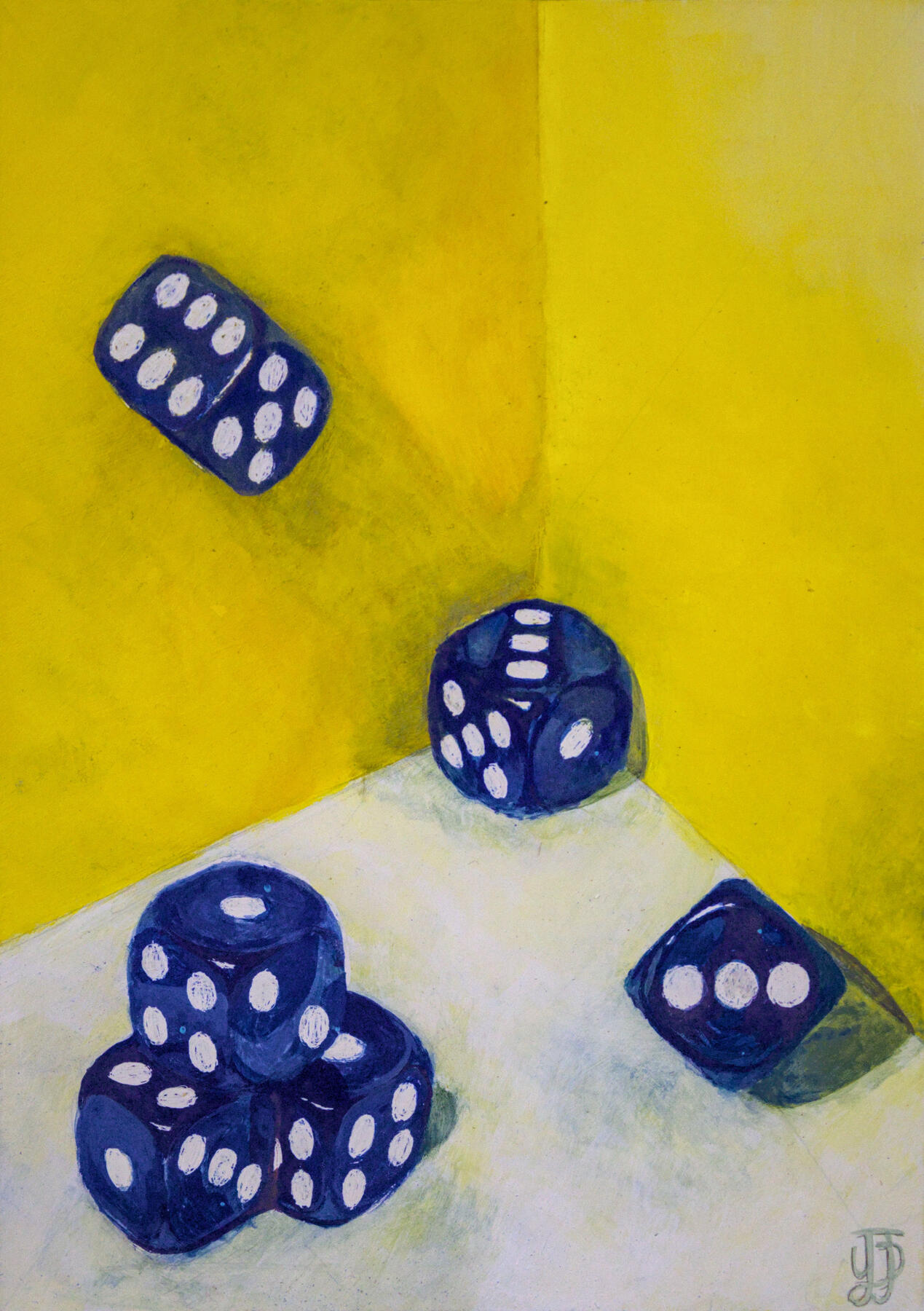 Untitled (Still Life I.) Acrylic on Clay Board 2025